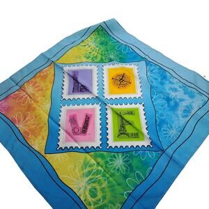 Little Brownie Bakers Scarf Love Travel Stamp Blue Tie Dye Women Men Unisex